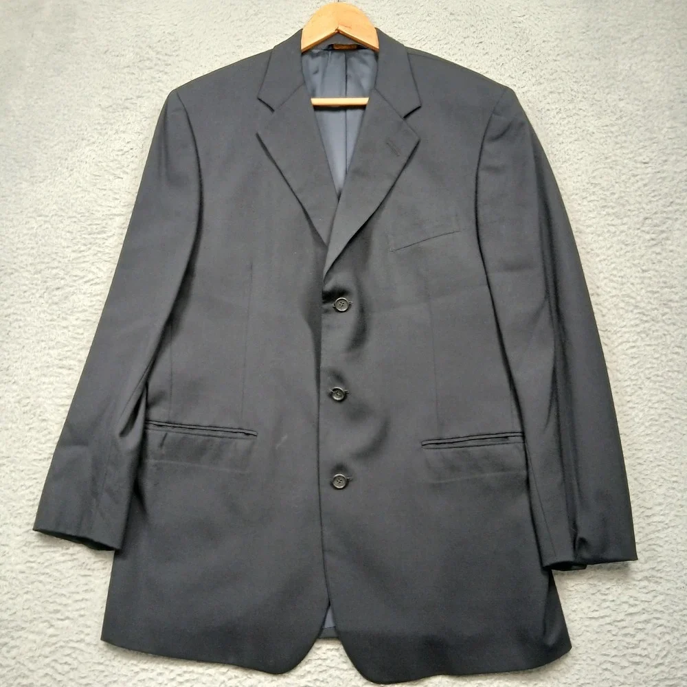 Brooks Brothers Brooksease Wool Blazer Men's 44L Navy 3 Button Classic Fit‎